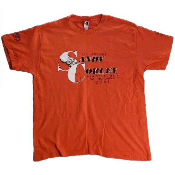 Sandys Harley-Davidson Memorial Run 2001 T-Shirt Orange XL Promo Ads on Back - Picture 1 of 10